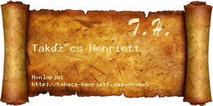 Takács Henriett névjegykártya