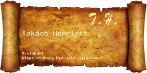 Takács Henriett névjegykártya